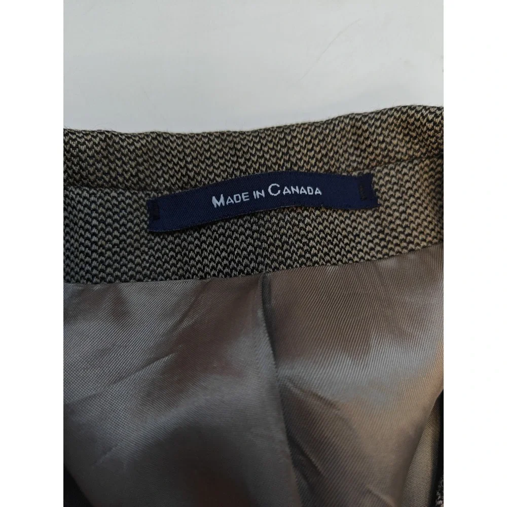 Chaps Ralph Lauren Vintage Wool Sport Coat 40R Beige Black 3 Button Blazer X606